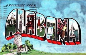 Alabama Greetings From Large Letter Linen