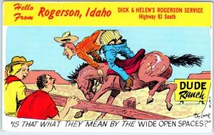 ROGERSON, ID  Roadside Advertising DICK & HELEN'S ROGERSON SERVICE  Postcard