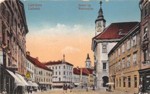 B70991 Laibach Ljubliana Rathaus platz Censored Slovenia