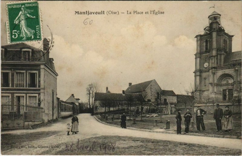 CPA mantjavoult the square and the Church (1207338) 