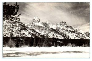 RPPC JACKSON HOLE, WY Wyoming ~ TETONS From Beaver Creek c1940s Haines Postcard