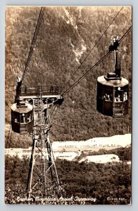 1938 Cannon Mountain Aerial Tramway RPPC Franconia Notch White Mts NH Postcard