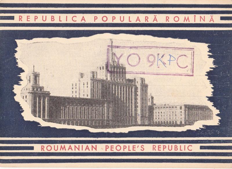 QSL Romania 1960s Radio card Republica Populara Romana Bucuresti