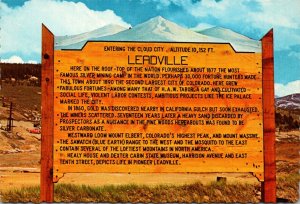 Colorado Leadville Historical Marker