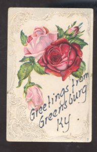 GREETINGS FROM GREENSBURG KENTUCKY KY 1908 TO LONDON KY. VINTAGE POSTCARD