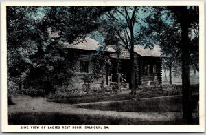 Calhoun Georgia GA, Side View, Ladies Rest Room, Black & White, Vintage Postcard