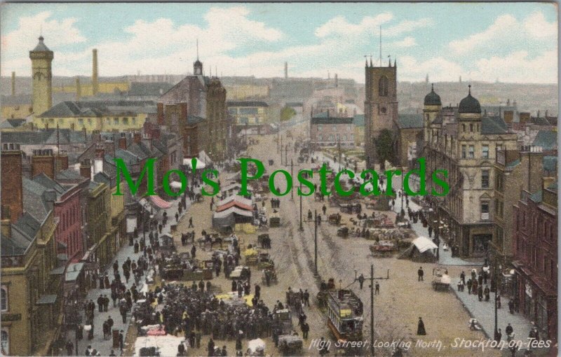 Co Durham Postcard - High Street Looking North, Stockton-On-Tees RS28530