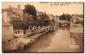 Old Postcard The Vendee Fontenay The Count Vue Prize du Pont Neuf