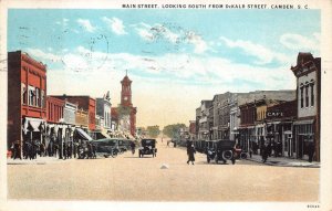 MAIN STREET SOUTH FROM DEKALB STREET CAMDEN SOUTH CAROLINA POSTCARD 1928