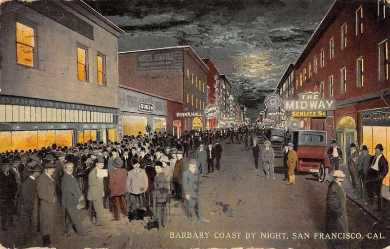 San Francisco California businesses Barbary Coast by night antique pc ZA440678