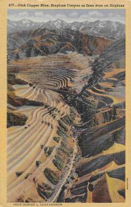 Utah Copper Mine Bingham Canyon UT linen postcard