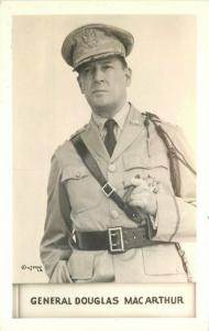 General Douglas MacArthur 1940s Military RPPC Photo Postcard 593