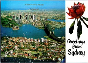 Aerial View of Sydney and the Harbour with Kirribilli in foreground Postcard