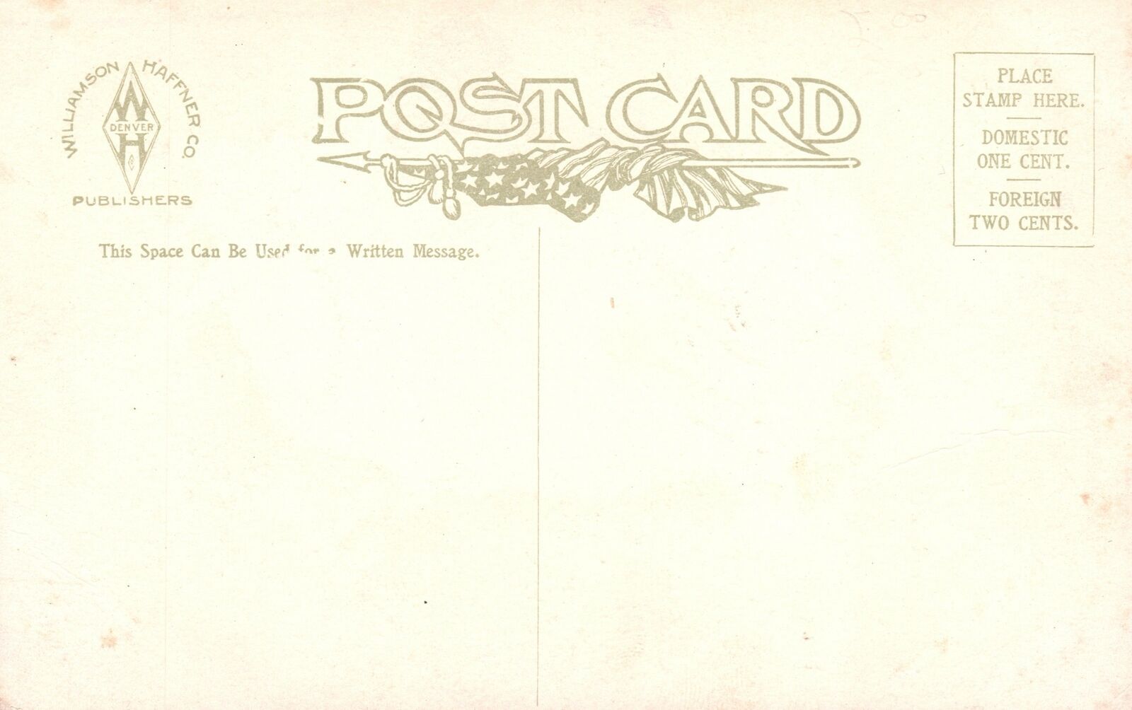 Vintage Postcard 1910's Auditorium Building Denver Colorado US Flags