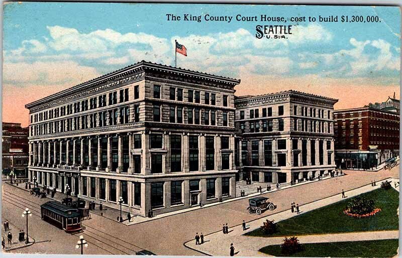 Postcard COURT HOUSE SCENE Seattle Washington WA AK6769