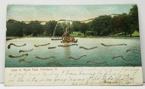 Cleveland OH Lake in Wade Park Glitter  Decorated 1906 Postcard J3