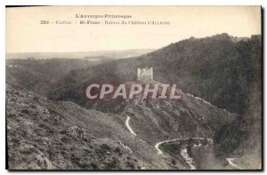 Postcard Old Picturesque Cantal Auvergne St Flour Ruins of Chateau d'Alleuse