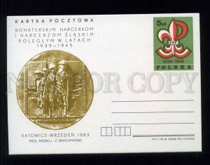 276164 POLAND 1983 year Katowice Holocaust postal card