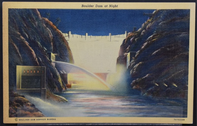 Boulder Dam, AZ - at Night - 1941