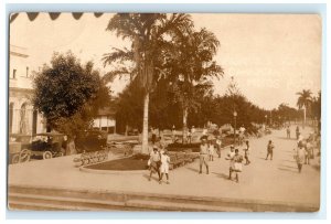 Early Parque Vidal Camajuani Cuba Real Photo RPPC Postcard (K19)
