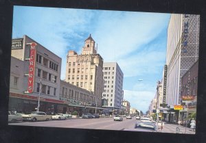 SAINT ST. PETERSBURG FLORIDA DOWNTOWN STREET SCENE OLD CARS VINTAGE POSTCARD