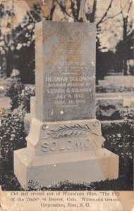 Rion South Carolina Grave Marker Made Of Winnsboro Blue Granite, PC U26626