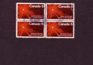 Canada, Used Block of Four, Rutherford, 6 Cent, Scott #534