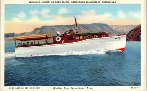 LAS VEGAS, NV Nevada EXCURSION CRUISE BOAT on Lake Mead  c1940s Linen  Postcard