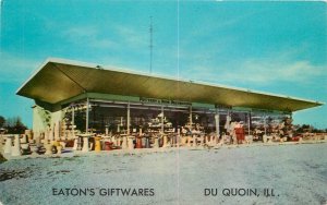 Postcard 1960s Illinois Du Quoin Eaton's Gift & Garden Wares Teich 23-12889