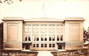 New High School - Sherman, New York NY Postcard