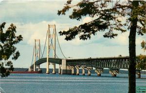 Mackinac Bridge Michigan MI Winter Wonderland pm 1966 Postcard