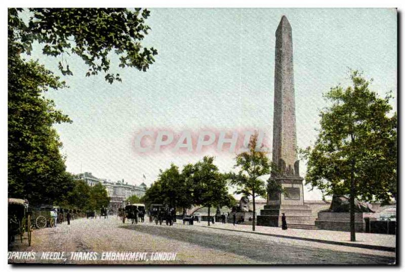 Great Britain London london Old Postcard Cleopatra Needle & # 39s Thames Emba...