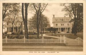 c1930 Lithograph Postcard Home for the Aged Salisbury MD Wicomico County posted