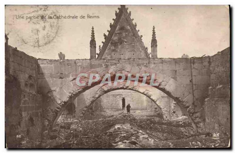 Postcard Old Part of the Cathedral of Reims