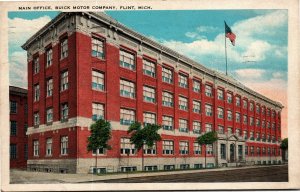 Postcard MI Flint Main Office Buick Motor Company - RARE VIEW - 1937 L17