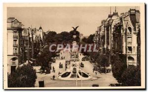 Old Postcard Reims La Fontaine Sube and Place Drouet d & # 39Erlon