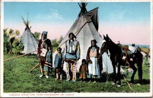 Canadian Indian Life Chief Peacemaker and Family Native American Postcard C057