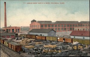 Pocatello ID OSL Oregon Short Line RR Train Shops c1910 Postcard