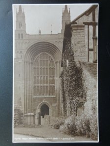 Gloucestershire: West Front at Tewkesbury Abbey c1923 RP Postcard