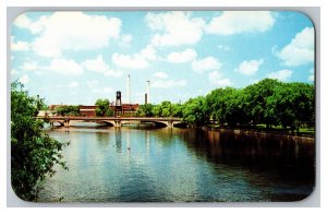 Postcard IN St. Joseph River South Bend Indiana