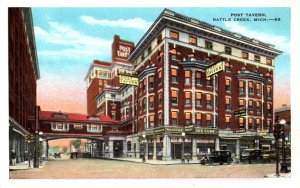 Battle Creek, Michigan - A view of the Post Tavern - c1920