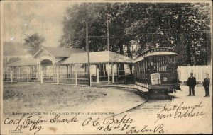 EASTON PENN PA Trolley Streetcar Entrance to Island Park Antique Postcard