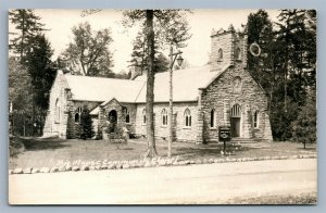 BIG MOOSE NY COMMUNITY CHAPEL VINTAGE REAL PHOTO POSTCARD RPPC