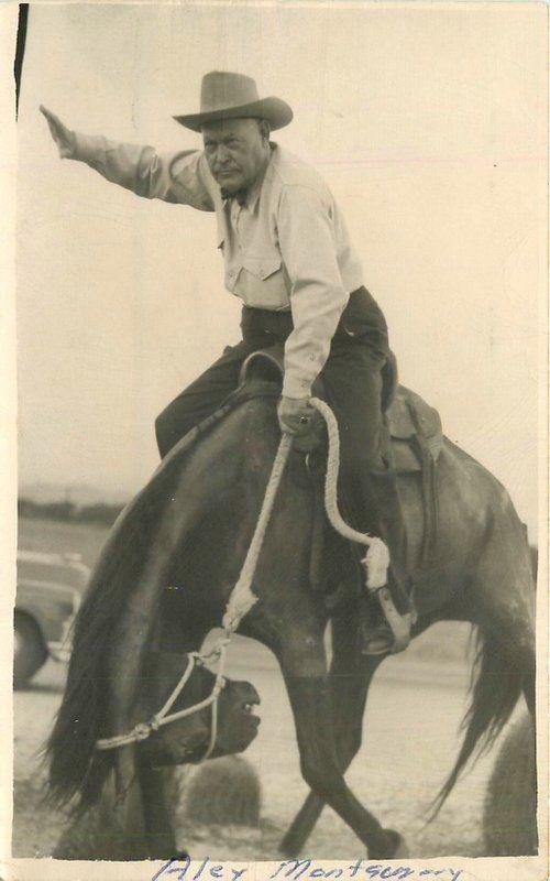 Alex Montgomery 1940s Trick Riding Cowboy Western Rodeo RPPC real photo 525