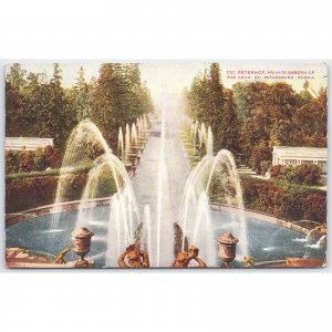 Postcard Peterhof Private Garden of the Czar St. Petersburg Russia c1910