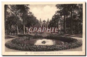 Monaco Monte Carlo Old Postcard Gardens and Casino