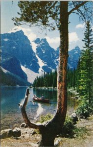 Moraine Lake Alberta Valley of Ten Peaks Banff National Park Tree Postcard H3