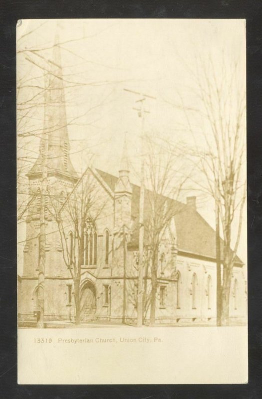 RPPC UNION CITY PENNSYLVANIA PA. PRESBYTERIAN CHURCH REAL PHOTO POSTCARD