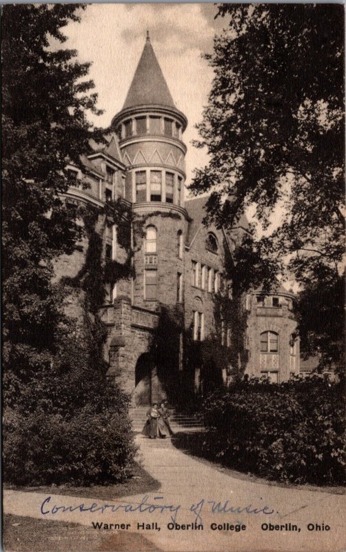 USA Warner Hall Oberlin College Oberlin Ohio Vintage Postcard C001