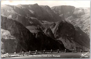 Peaks Beartooth Mountains Red Lodge Cooke City Highway Montana MT RPPC Postcard